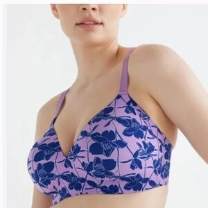 Knix Wingwoman Contour Bra Sz 8+ in Violet Magnolia